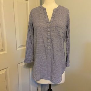 SOLD Soft blue and white tunic top
